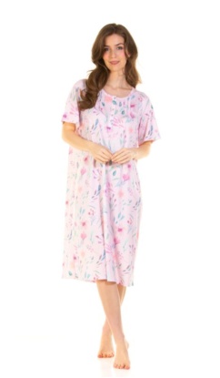 La Marquise Watercolors Cotton Rich Short Sleeve Nightdress